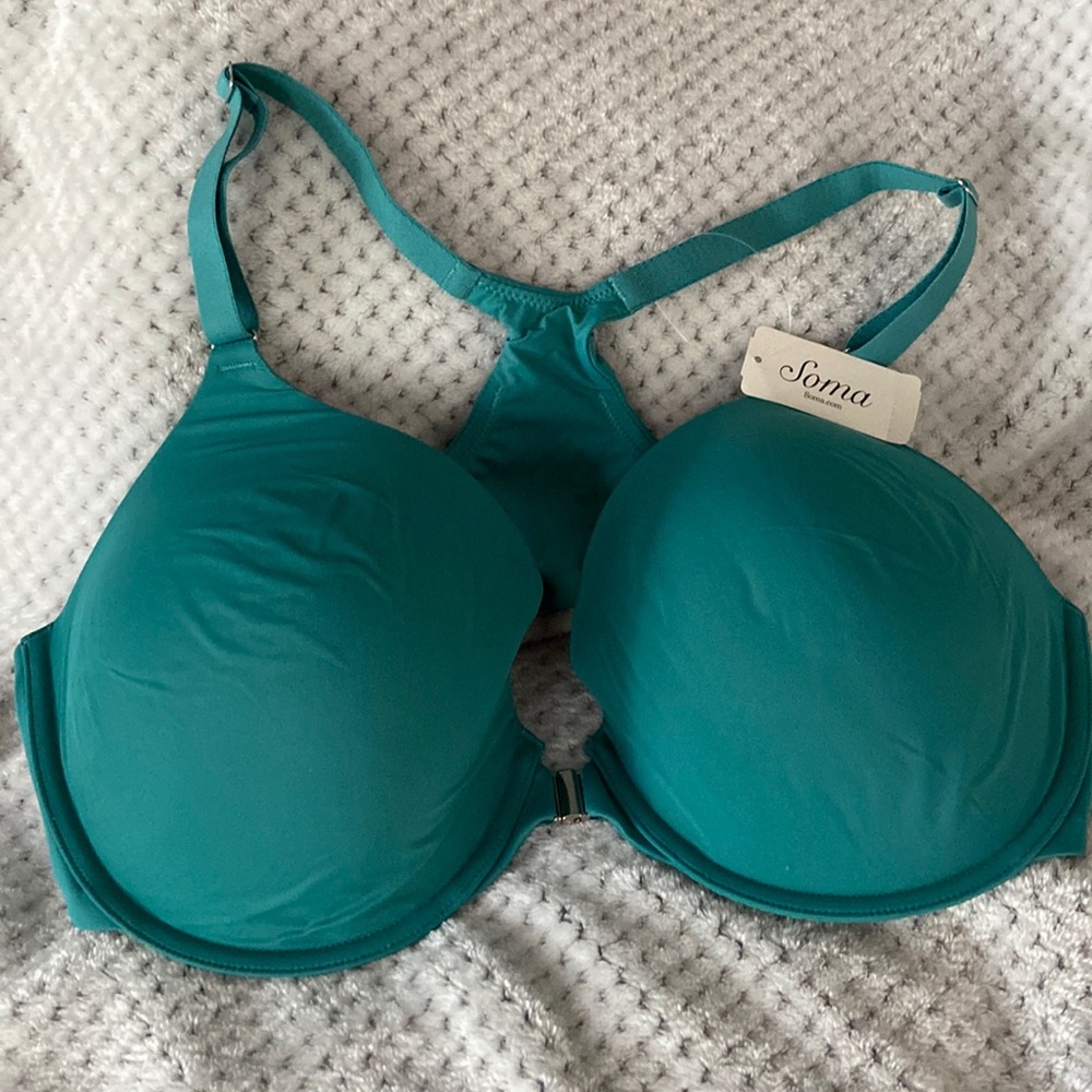 Soma brand size 40D racer back bra. New with tags. Lake Green color